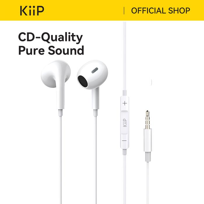 KiiP Headset Handsfree 3.5mm Wired Headset Kabel Anti Delay Earphone HD Call